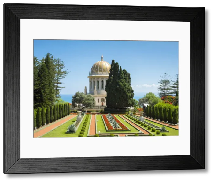 Framed Print : Israel, Haifa District, Haifa. The Shrine of the Bab at the Baha i Gardens Framed Print : Israel, Haifa District, Haifa. The Shrine of the Bab at the Baha i Gardens