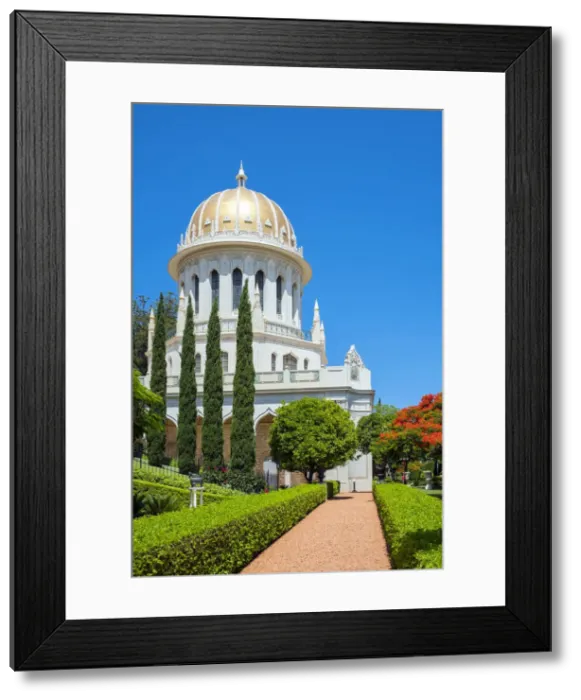 Framed Print : Israel, Haifa District, Haifa. The Shrine of the Bab at the Baha i Gardens