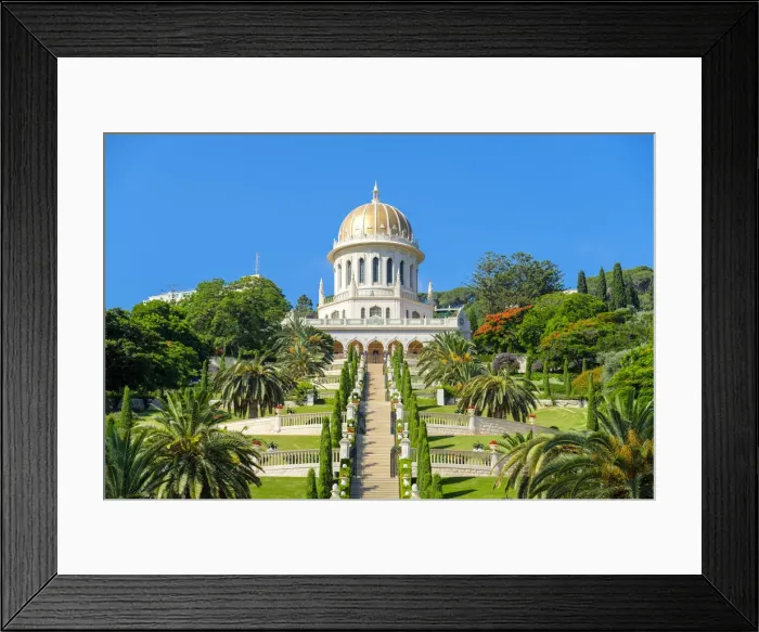 Framed Print : Israel, Haifa District, Haifa. Shrine of the Bab and lower terraces of the Baha i Framed Print : Israel, Haifa District, Haifa. Shrine of the Bab and lower terraces of the Baha i