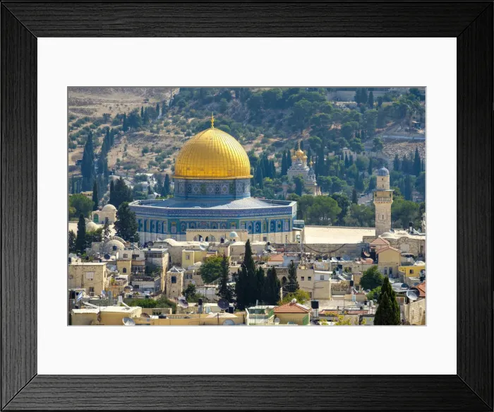 Framed Print : Israel, Jerusalem District, Jerusalem. The Dome of the Rock on Temple Mount and buildings Framed Print : Israel, Jerusalem District, Jerusalem. The Dome of the Rock on Temple Mount and buildings