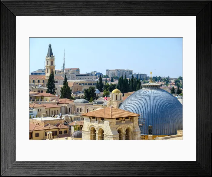 Framed Print : Israel, Jerusalem District, Jerusalem. High-angle view of the Church of the Holy Sepulchre Framed Print : Israel, Jerusalem District, Jerusalem. High-angle view of the Church of the Holy Sepulchre