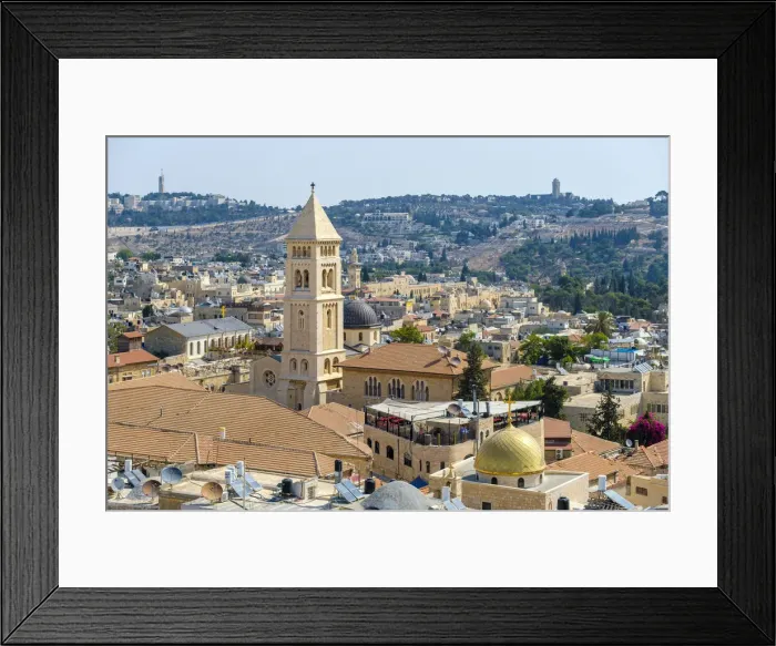 Framed Print : Israel, Jerusalem District, Jerusalem. The bellower of the Lutheran Church of Framed Print : Israel, Jerusalem District, Jerusalem. The bellower of the Lutheran Church of