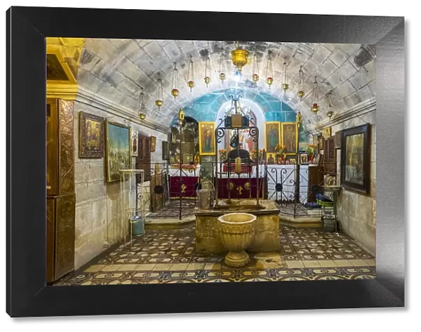 Palestine, West Bank, Nablus. Jacobs Well inside of the Greek Orthodox St
