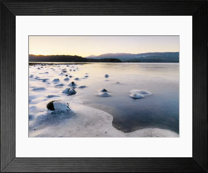 Framed Print : Ireland, Co. Donegal, Mulroy bay frozen at dusk