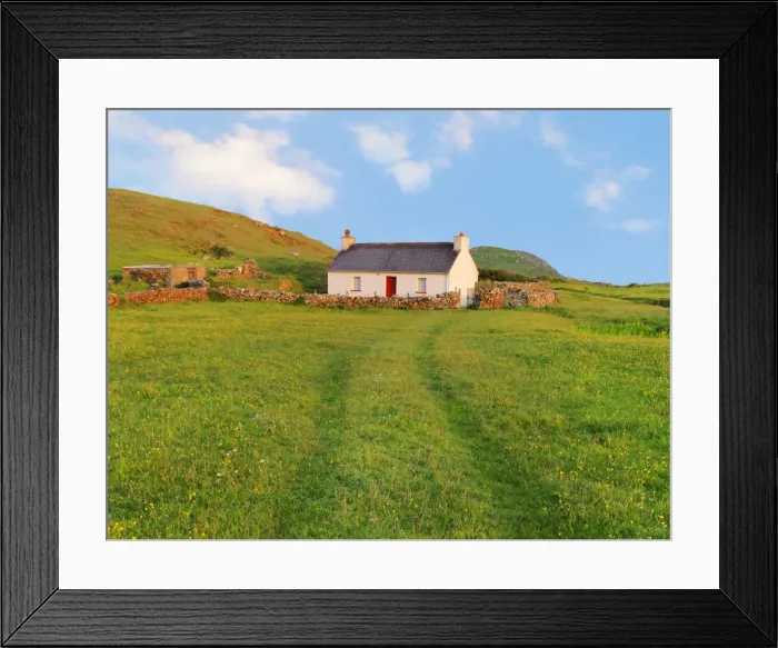 Framed Print : Ireland, Co. Donegal, Rosguil, Boyeeghter Melmore, house in rural location Framed Print : Ireland, Co. Donegal, Rosguil, Boyeeghter Melmore, house in rural location