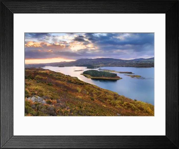 Framed Print : Ireland, Co. Donegal, Mulroy bay, overview at dusk Framed Print : Ireland, Co. Donegal, Mulroy bay, overview at dusk