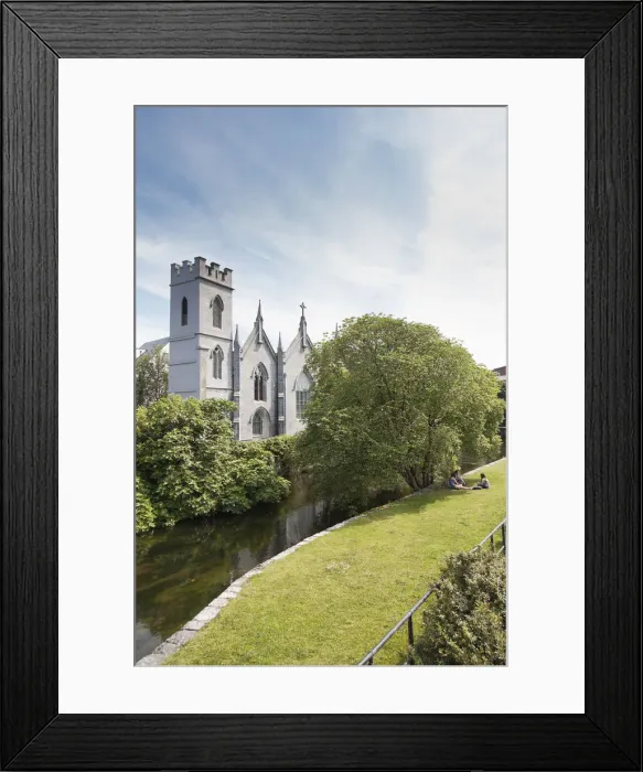 Framed Print : Galway, Ireland. A quiet church by the river Corrib in the centre of Galway Framed Print : Galway, Ireland. A quiet church by the river Corrib in the centre of Galway