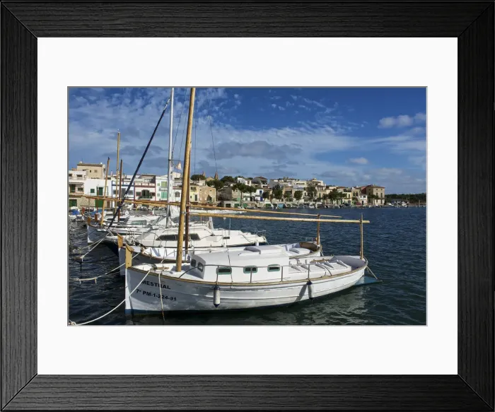 Framed Print : Traditional fishing boats, Protocolom, Majorca, Balearics, Spain Framed Print : Traditional fishing boats, Protocolom, Majorca, Balearics, Spain