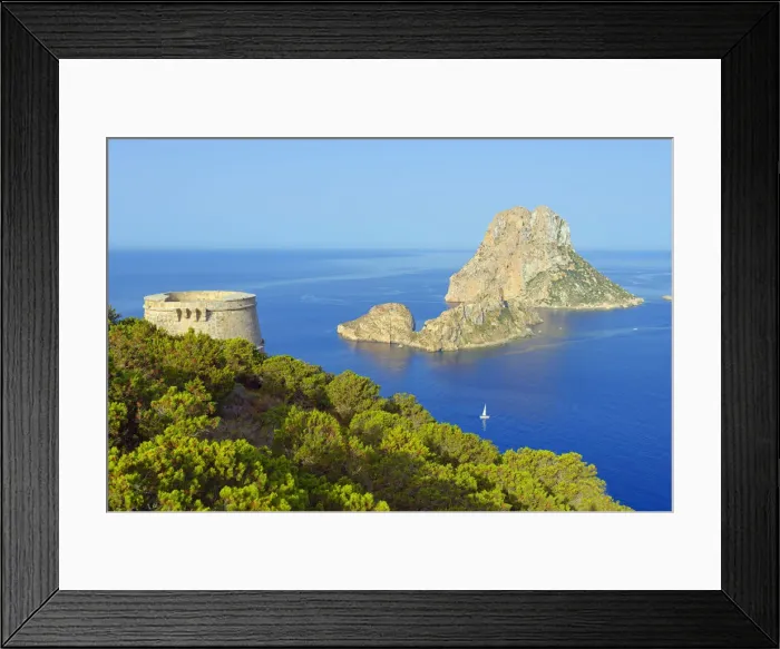 Framed Print : Torre des Savinar and Es Vedra Islands in background, Ibiza, Balearic Islands, Spain Framed Print : Torre des Savinar and Es Vedra Islands in background, Ibiza, Balearic Islands, Spain