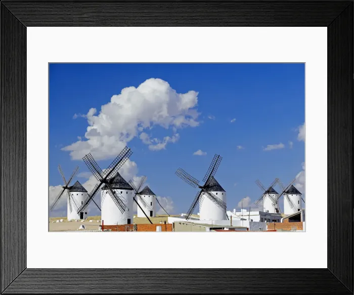 Framed Print : Windmills, Campo de Criptana, Castilla la Mancha, Spain, Europe Framed Print : Windmills, Campo de Criptana, Castilla la Mancha, Spain, Europe