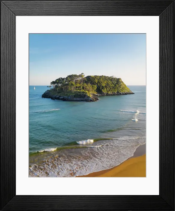 Framed Print : Spain, Basque, Lekeitio, San Nicolas island