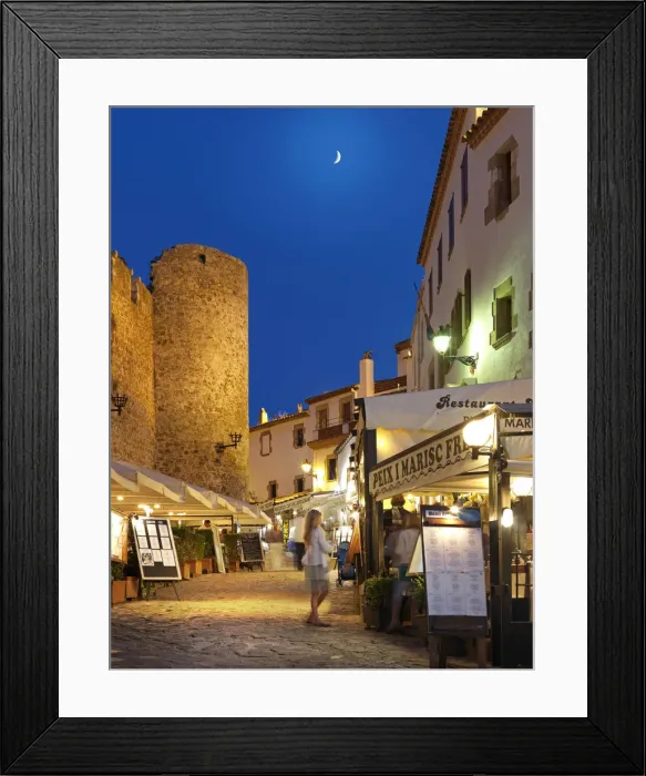 Framed Print : Spain, Catalonia, Costa Brava, Tossa de Mar at night Framed Print : Spain, Catalonia, Costa Brava, Tossa de Mar at night