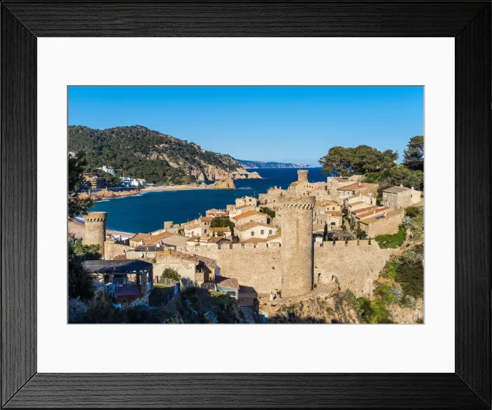 Framed Print : View over Vila Vella, the medieval old town of Tossa del Mar, Costa Brava, Catalonia