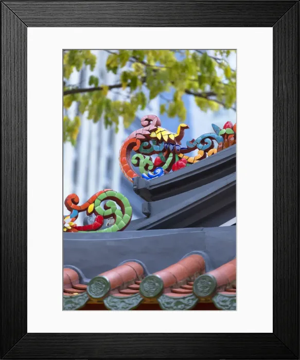 Framed Print : Roof detail of Thian Hock Keng Temple, Chinatown, Singapore Framed Print : Roof detail of Thian Hock Keng Temple, Chinatown, Singapore