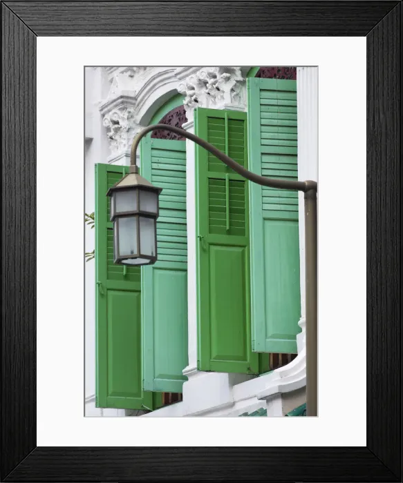 Framed Print : Shutters of traditional house, Chinatown, Singapore Framed Print : Shutters of traditional house, Chinatown, Singapore