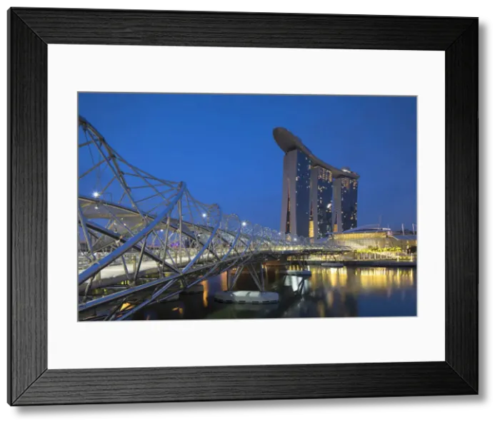 Framed Print : Marina Bay Sands Hotel and Helix Bridge, Marina Bay, Singapore Framed Print : Marina Bay Sands Hotel and Helix Bridge, Marina Bay, Singapore
