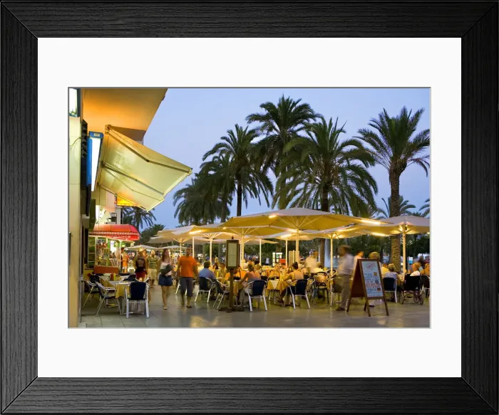 Framed Print : Restaurants, Sant Antoni, Ibiza, the Balearic Islands, Spain Framed Print : Restaurants, Sant Antoni, Ibiza, the Balearic Islands, Spain