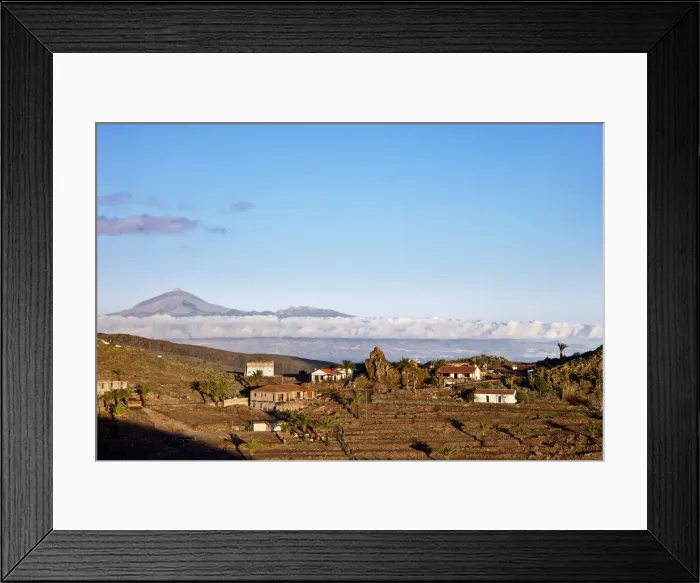 Framed Print : View towards Teide Mountain on Teneriffa, La Gomera, Canary Islands, Spain Framed Print : View towards Teide Mountain on Teneriffa, La Gomera, Canary Islands, Spain