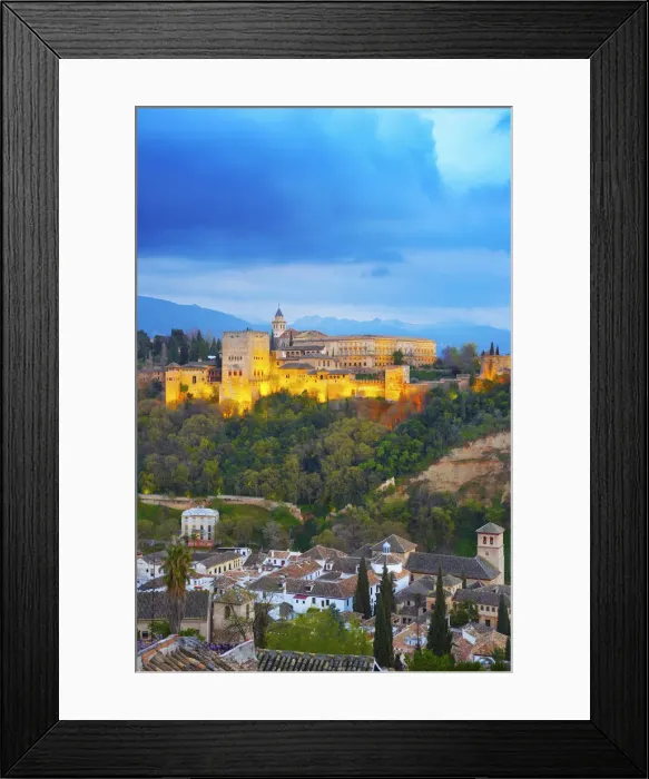 Framed Print : Spain, Andalucia, Granada, Alhambra at dusk Framed Print : Spain, Andalucia, Granada, Alhambra at dusk