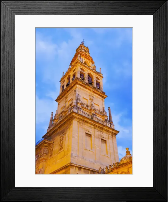 Framed Print : Spain, Andalucia, Cordoba, low view of La Mezquita cathedral at dusk Framed Print : Spain, Andalucia, Cordoba, low view of La Mezquita cathedral at dusk