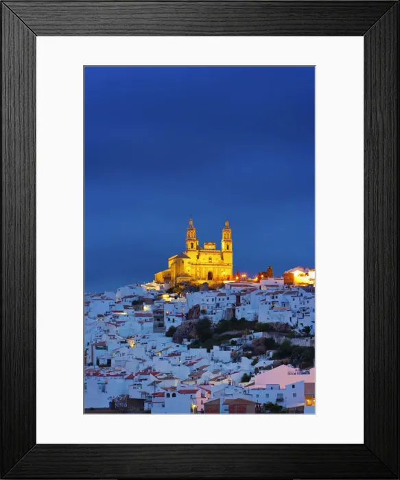 Framed Print : Spain, Andalucia, Cadiz province, Olvera, Our Lady of the Incarnation Church at dusk Framed Print : Spain, Andalucia, Cadiz province, Olvera, Our Lady of the Incarnation Church at dusk