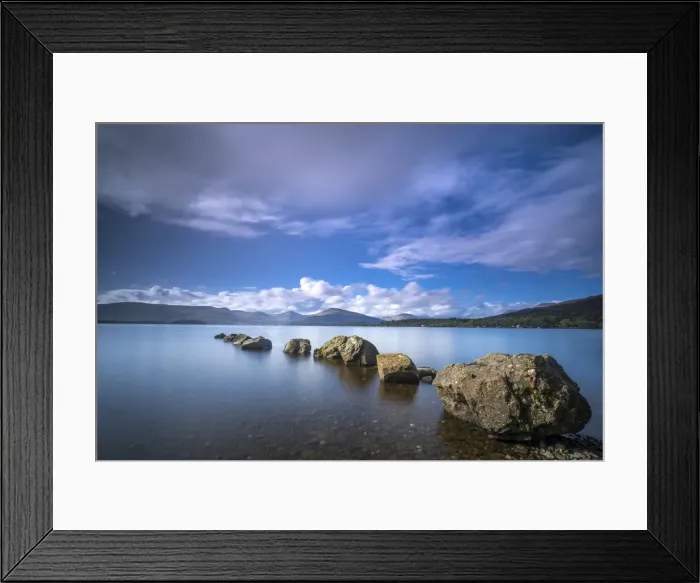 Framed Print : Rocks in Milarrochy Bay against sky, Loch Lomond, Loch Lomond and The Trossachs National Framed Print : Rocks in Milarrochy Bay against sky, Loch Lomond, Loch Lomond and The Trossachs National