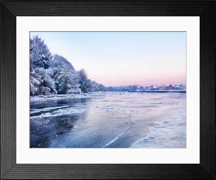 Framed Print : Ireland, Co. Donegal, Ramelton, River lennon in winter