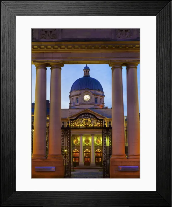 Framed Print : Ireland, Dublin, Irish parliament building at dusk (oireachtas)