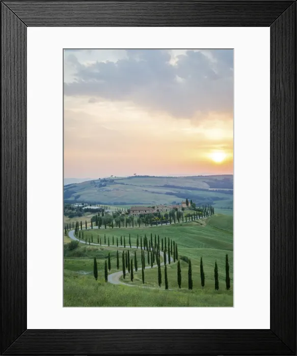 Framed Print : Crete Senesi, Tuscany, Italy. A lonely farmhouse with cypress and olive trees, rolling Framed Print : Crete Senesi, Tuscany, Italy. A lonely farmhouse with cypress and olive trees, rolling