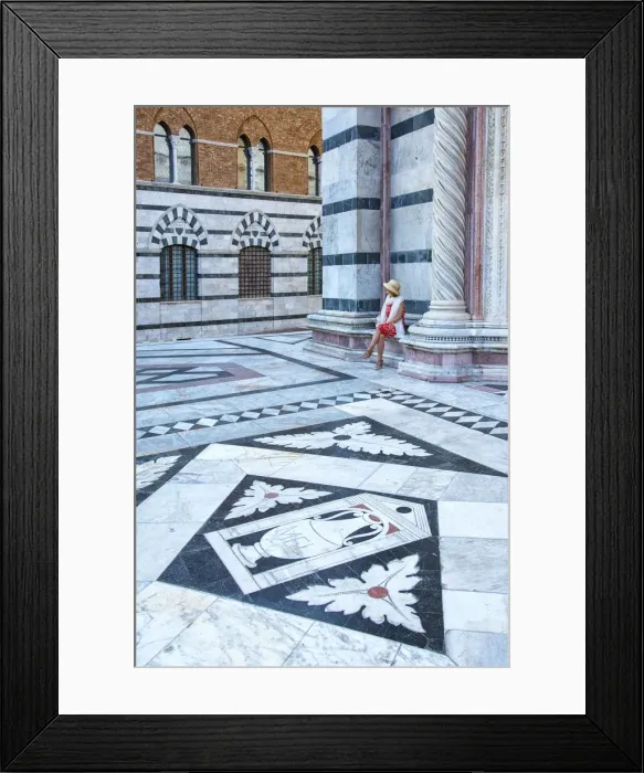 Framed Print : Europe, Italy, Tuscany, Toscana, Siena, Duomo di Siena, wonan sitting in front of Framed Print : Europe, Italy, Tuscany, Toscana, Siena, Duomo di Siena, wonan sitting in front of