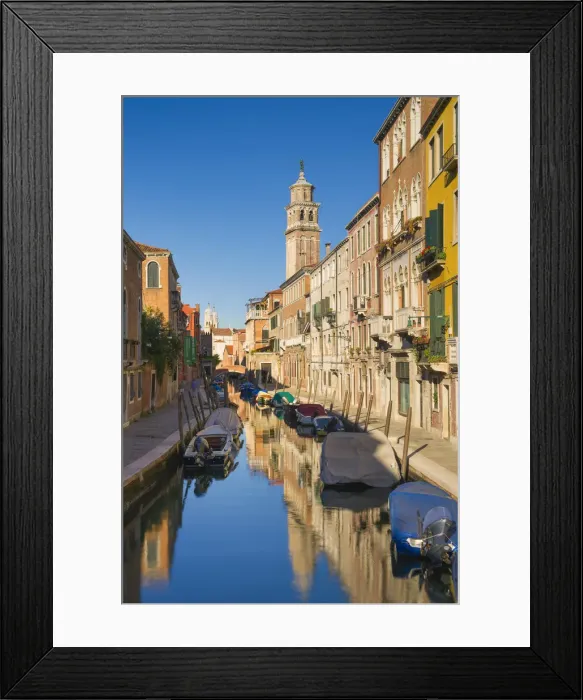 Framed Print : Venice, Veneto, Italy. Typical street canal Framed Print : Venice, Veneto, Italy. Typical street canal
