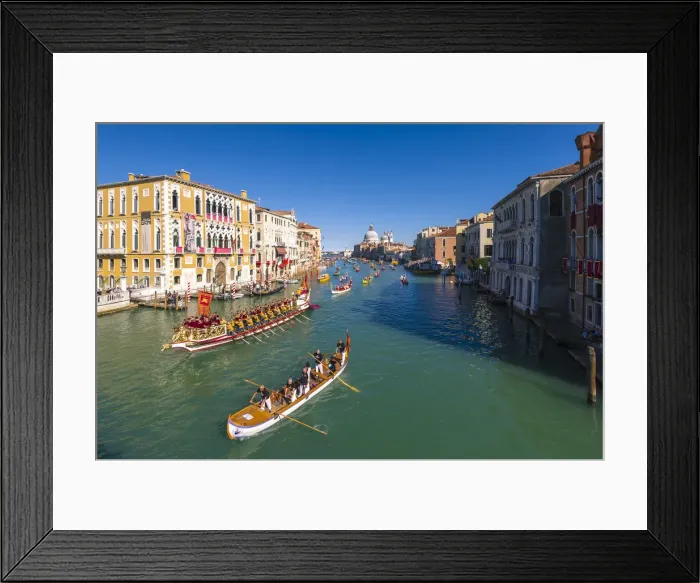 Framed Print : Venice, Veneto, Italy. Historical regatta event on the Grand Canal
