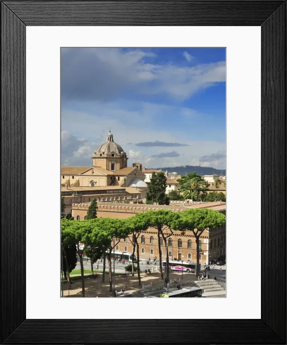 Framed Print : Church of Il Gesu and Biblioteca della Societa Italiana per Organizzazione Internazionale