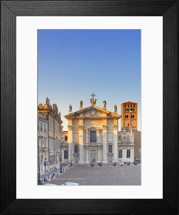 Framed Print : Italy, Lombardy, Mantova district, Mantua, The Cathedral in Sordello Square