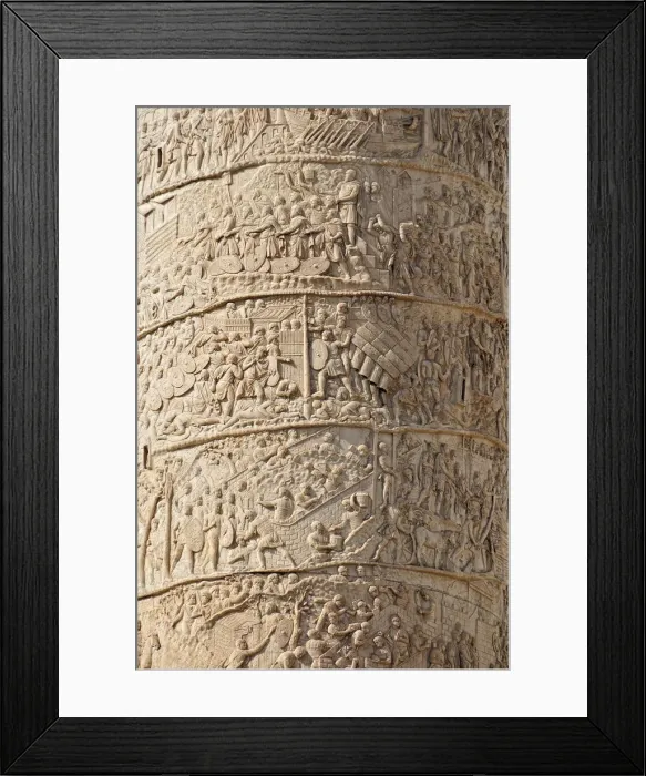 Framed Print : Detail of Trajans Column. It is a triumphal column that commemorates Framed Print : Detail of Trajans Column. It is a triumphal column that commemorates