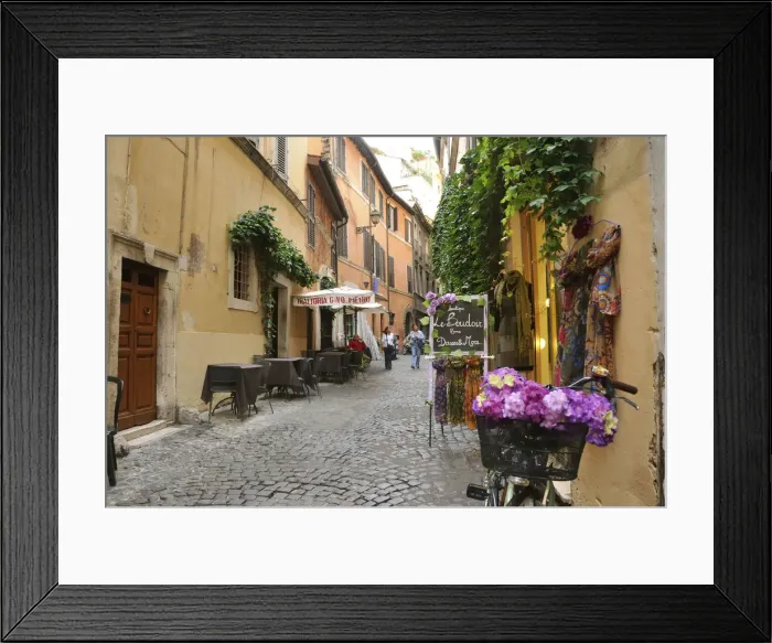 Framed Print : A traditional street in Rome. Italy