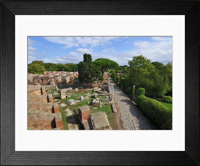 Framed Print : The Decumanus Maximus is the main avenue of Ostia Anticaat the mouth of the River Tiber Framed Print : The Decumanus Maximus is the main avenue of Ostia Anticaat the mouth of the River Tiber