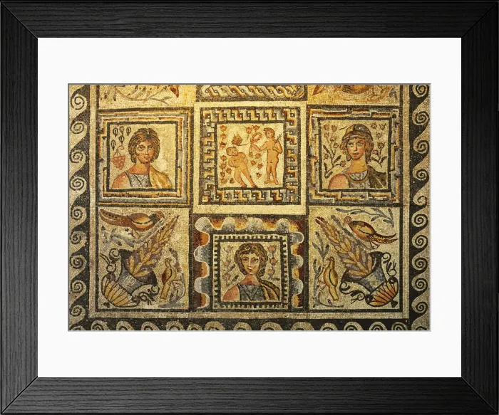 Framed Print : Roman mosaics, 4th-5th century AD. Collection of the Palazzo Massimo / Museo Nazionale Framed Print : Roman mosaics, 4th-5th century AD. Collection of the Palazzo Massimo / Museo Nazionale