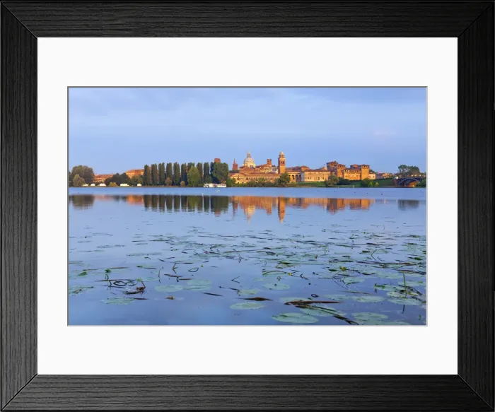Framed Print : Italy, Lombardy, Mantova district, Mantua, View towards the town and Lago Inferiore Framed Print : Italy, Lombardy, Mantova district, Mantua, View towards the town and Lago Inferiore