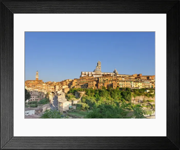 Framed Print : Italy, Tuscany, Siena district, Siena. Torre del Mangia and Santa Maria Assunta Cathedral Framed Print : Italy, Tuscany, Siena district, Siena. Torre del Mangia and Santa Maria Assunta Cathedral