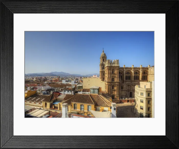 Framed Print : View over Malaga with Cathedral, Costa del Sol, Andalusia, Spain Framed Print : View over Malaga with Cathedral, Costa del Sol, Andalusia, Spain
