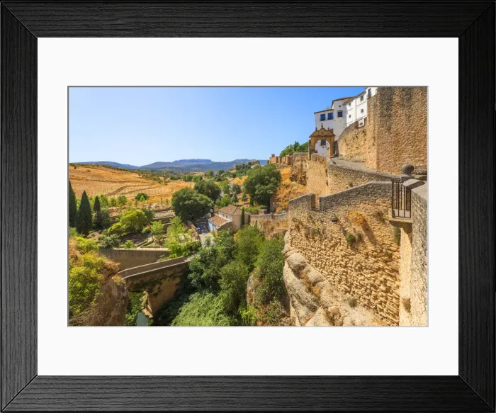 Framed Print : Puente Viejo and Puente Romano over the Tajo Gorge, Ronda, Andalusia, Spain