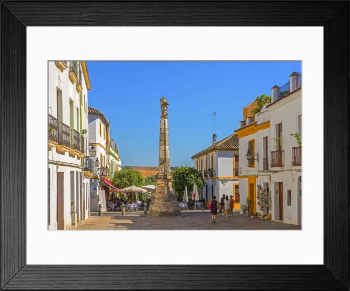 Framed Print : Plaza del Potro with the Monument to the archangel Raphael, Cordoba, Andalusia, Spain