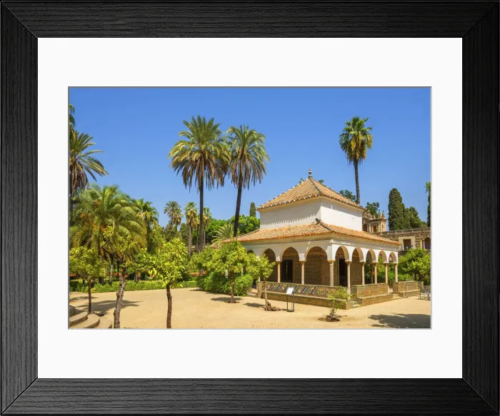 Framed Print : Pavilion of Carlos V, Gardens of the Real Alcazar, UNESCO World Heritage Site, Sevilla Framed Print : Pavilion of Carlos V, Gardens of the Real Alcazar, UNESCO World Heritage Site, Sevilla