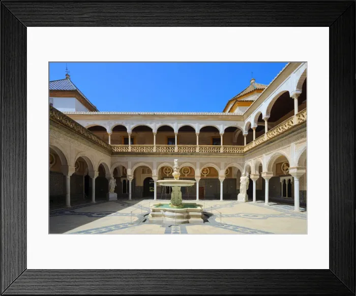 Framed Print : Fountain in the Patio of Casa de Pilatos, Sevilla, Andalusia, Spain Framed Print : Fountain in the Patio of Casa de Pilatos, Sevilla, Andalusia, Spain