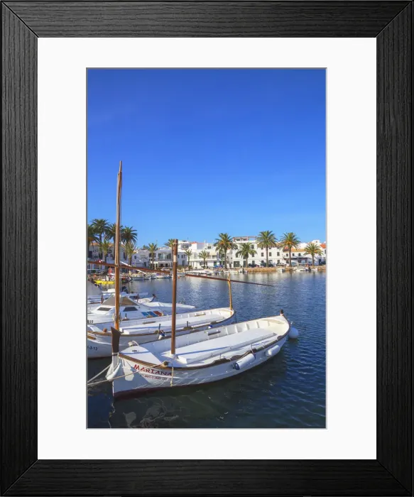 Framed Print : Fishing village of Fornells, Menorca, Balearic Islands, Spain Framed Print : Fishing village of Fornells, Menorca, Balearic Islands, Spain