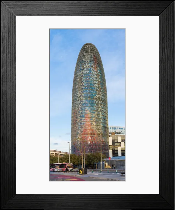 Framed Print : Barcelona, Catalonia, Spain, Southern Europe. Vertical panoramic view of the Agbar Tower Framed Print : Barcelona, Catalonia, Spain, Southern Europe. Vertical panoramic view of the Agbar Tower