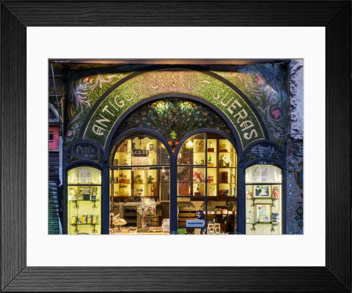 Framed Print : The historic Antigua Casa Figueras pastry shop, Barcelona, Catalonia, Spain Framed Print : The historic Antigua Casa Figueras pastry shop, Barcelona, Catalonia, Spain