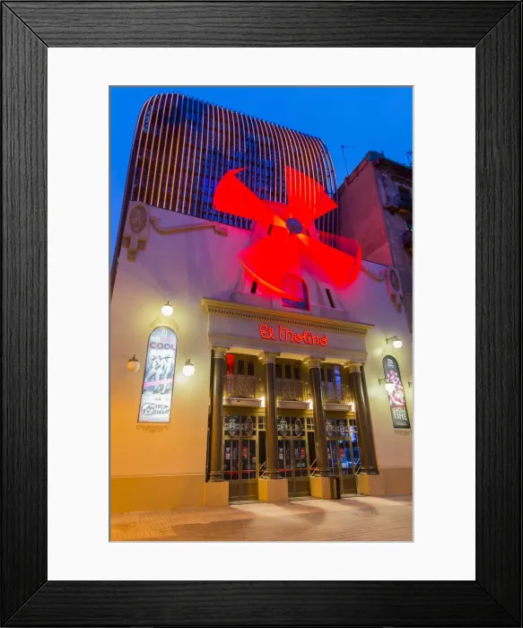 Framed Print : Night view of the famous El Molino cabaret theatre, Barcelona, Catalonia, Spain Framed Print : Night view of the famous El Molino cabaret theatre, Barcelona, Catalonia, Spain