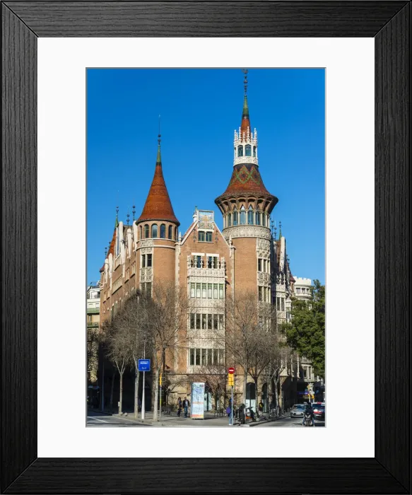 Framed Print : Casa de les Punxes or Casa Terrades is one of the finest samples of modernist or art
